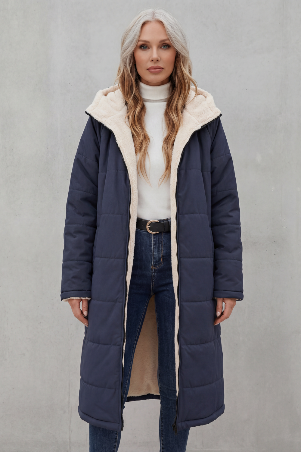 Damen Fleece Mantel - Image 2
