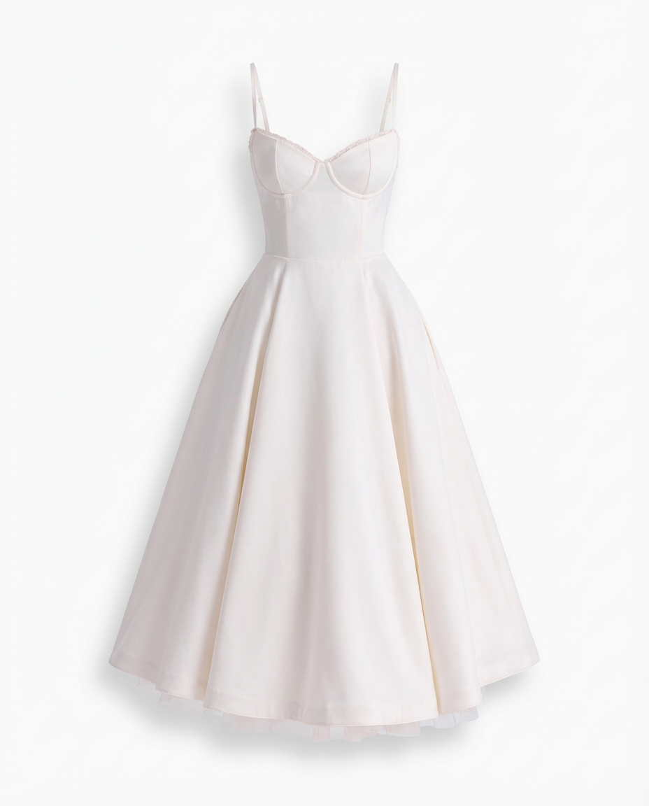 Damen Midikleid Fit and Flare Festlich Spaghettiträger - Image 10