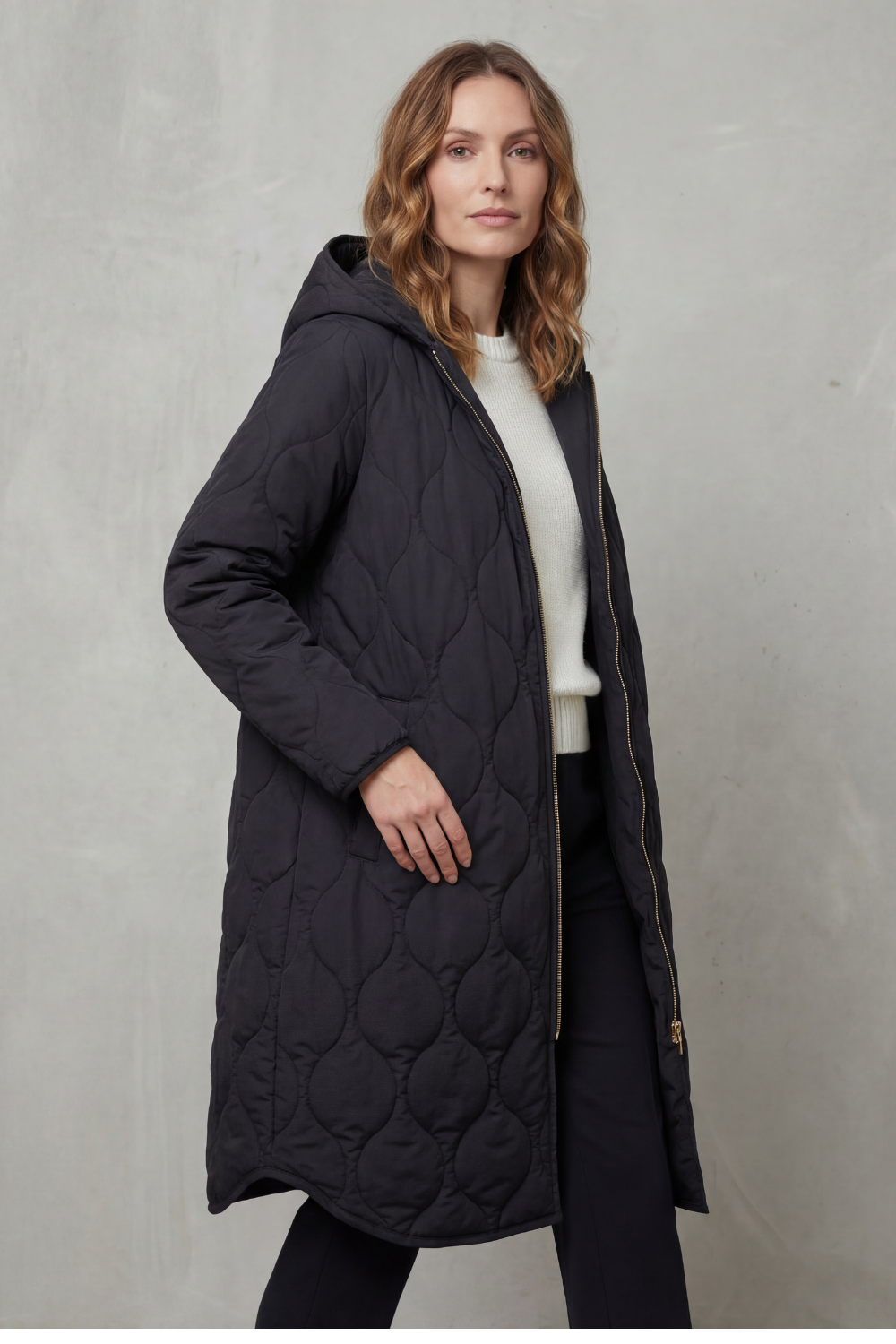 Damen Stepparka mit Kapuze Longline - Image 3