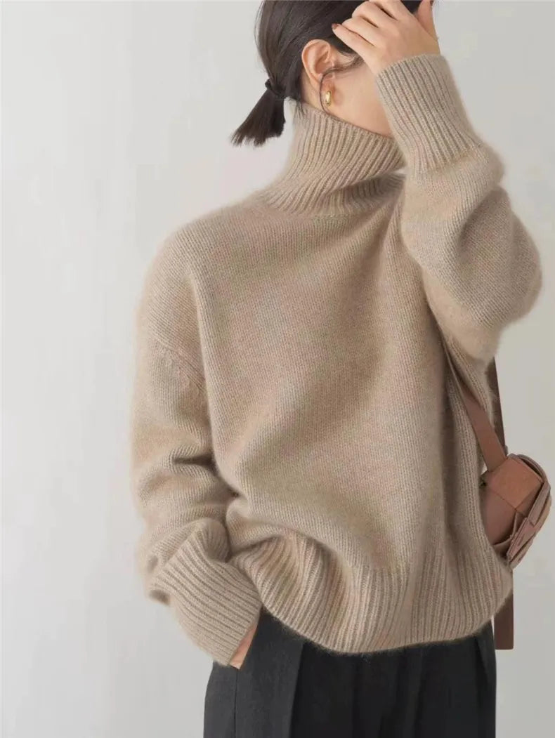 Damen Eleganter Strickpullover Rollkragen - Image 6