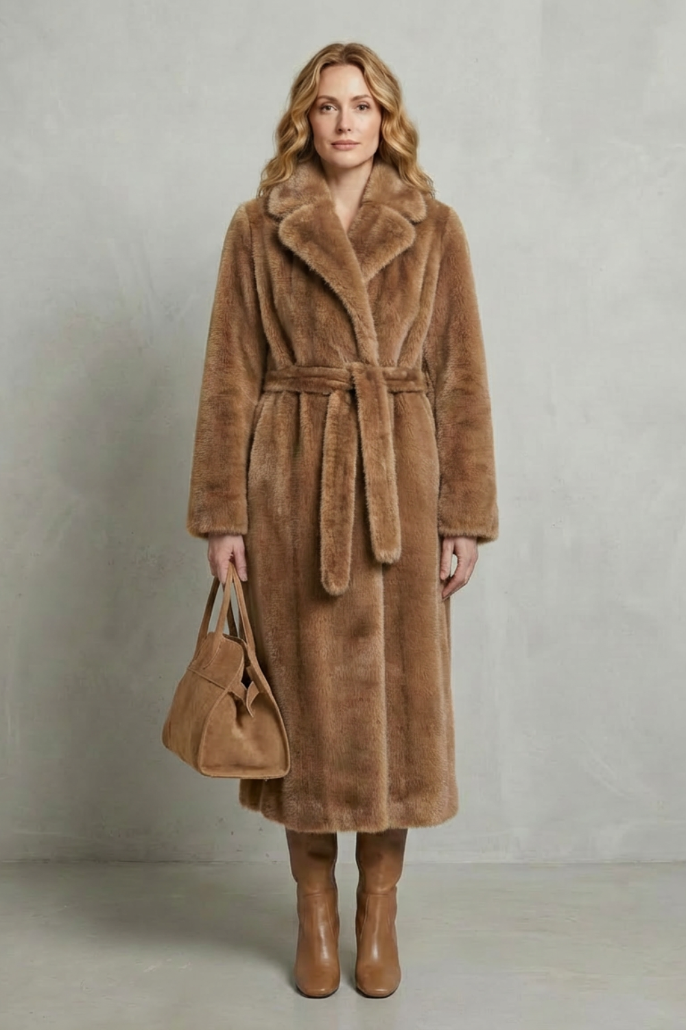 Damen Kunstpelzmantel Oversized Lang Kunstfell - Image 16