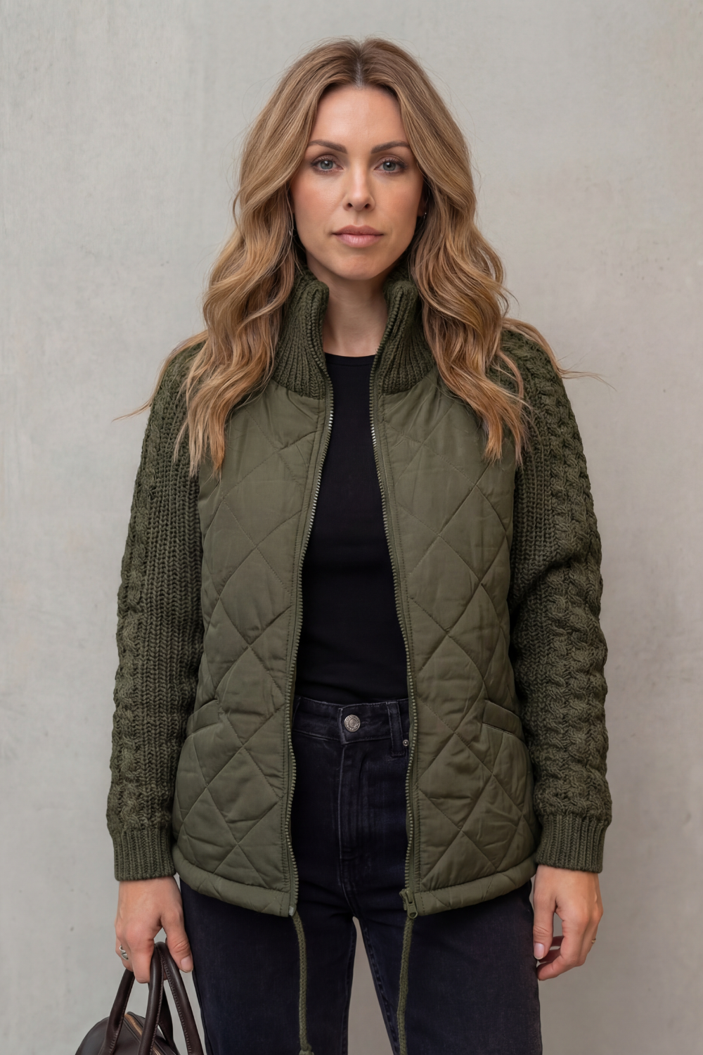Damen Gestrickte Steppjacke Puffer - Image 12