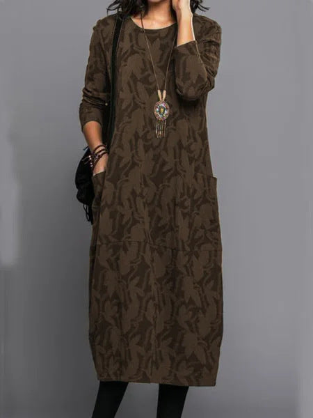 Damen Winterkleid Elegant Warm mit Taschen - Image 5