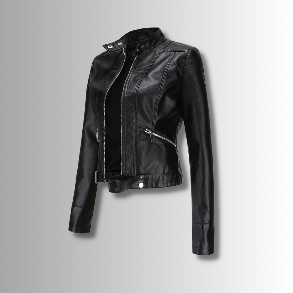 Damen Lederjacke Klassisch Figurbetont