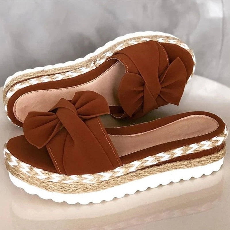 Damen Flache Sandalen Schleife Elegant - Image 2