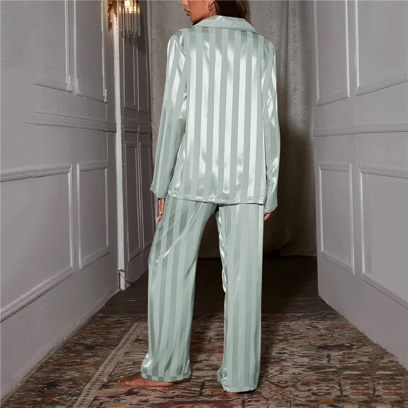 Damen Luxus Seidenpyjama Elegant 2-teilig - Image 4