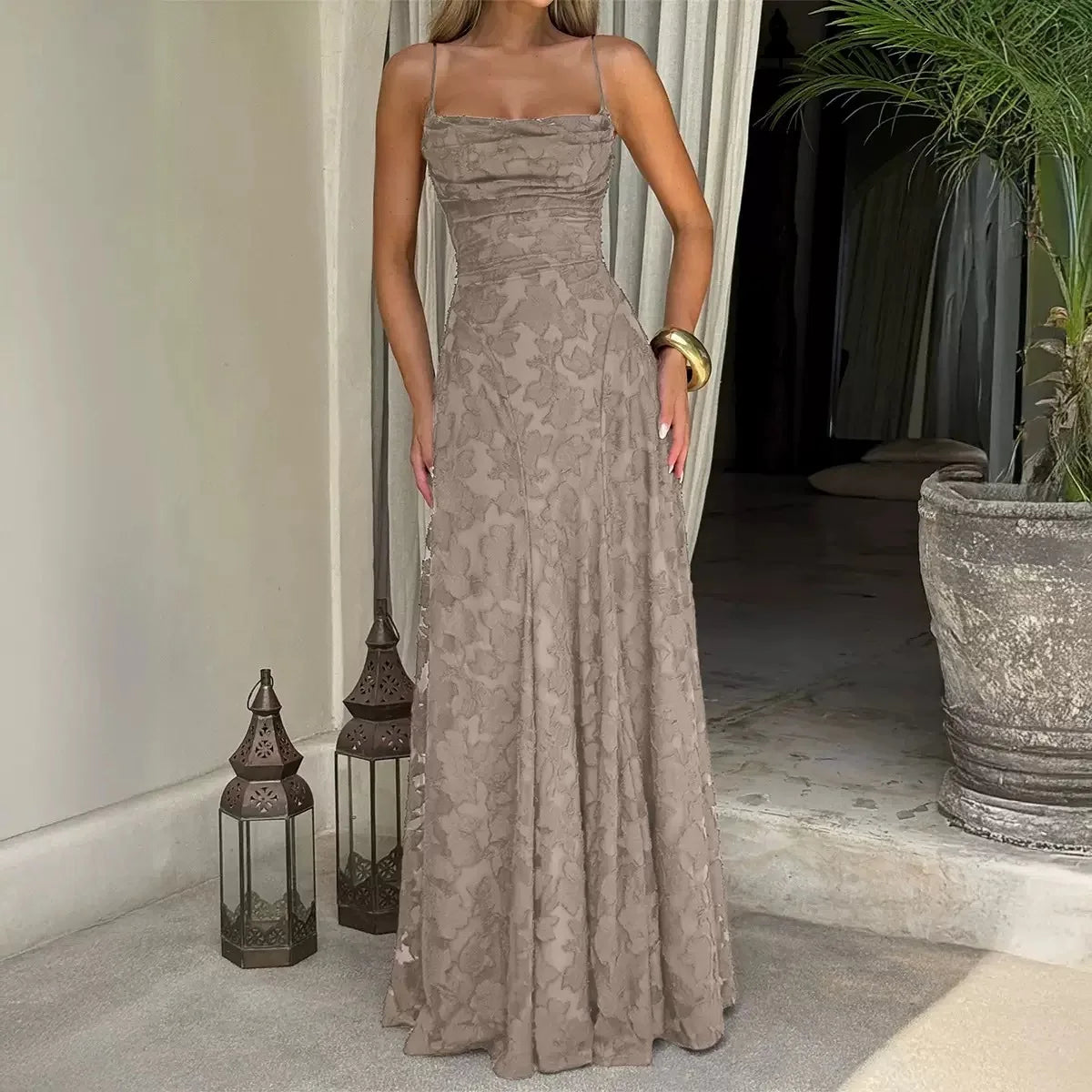 Damen Besticktes Maxi Abendkleid Elegant Lang - Image 19