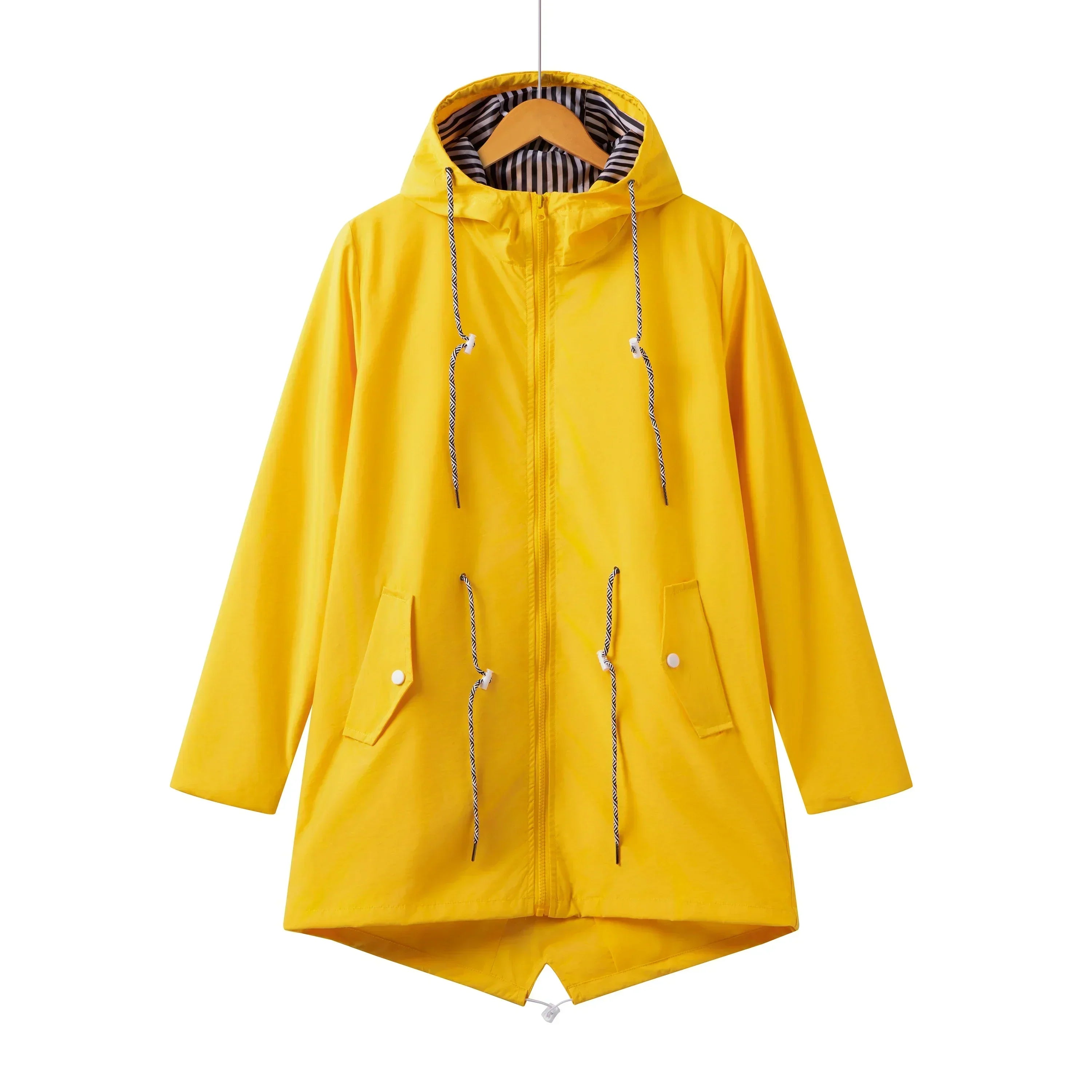 Damen Wasserdichter Trenchcoat mit Kapuze Lässig - Image 3