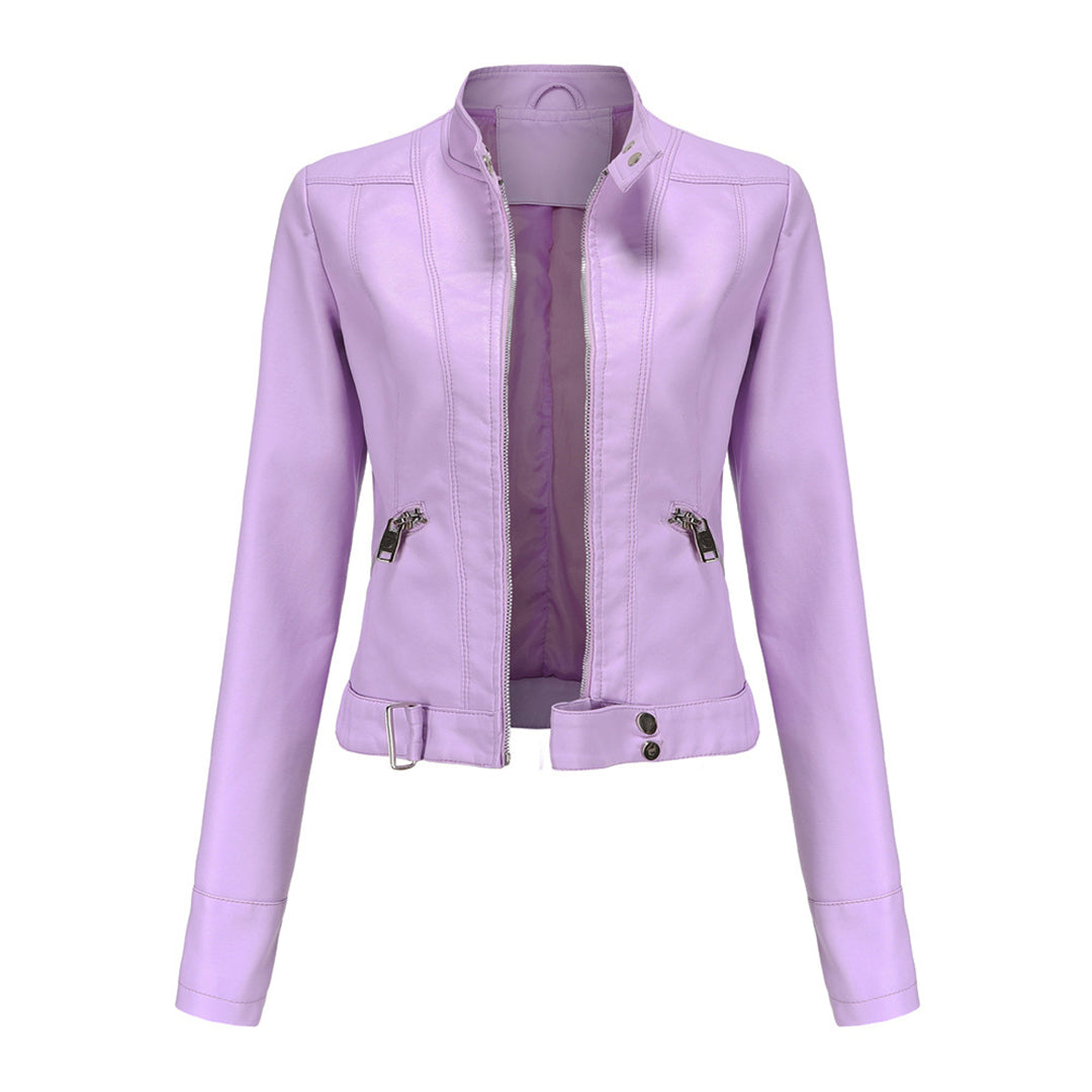 Damen Lederjacke Klassisch Figurbetont - Image 6