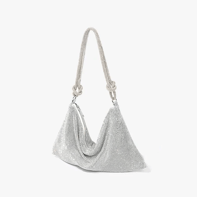 Damen Glitzer Clutch Strass Abendtasche