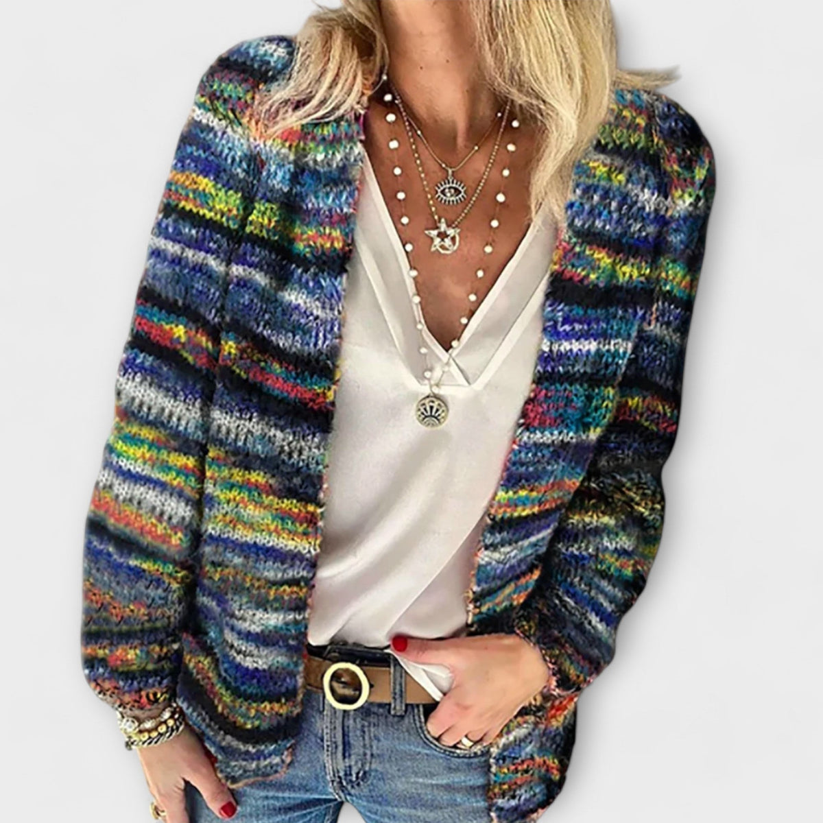 Damen Strickjacke Offene Cardigan Bequem
