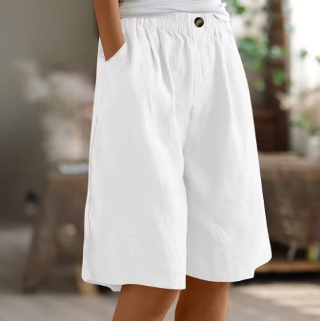 Damen Leinen Bermuda Shorts Knielang Relaxed Fit - Image 11