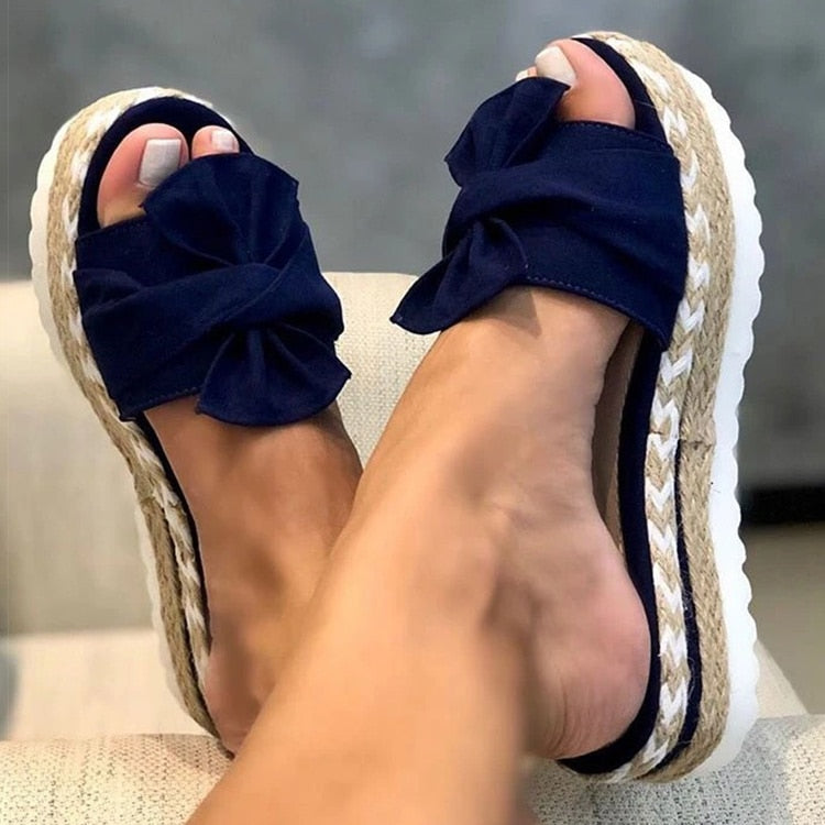 Damen Flache Sandalen Schleife Elegant - Image 8
