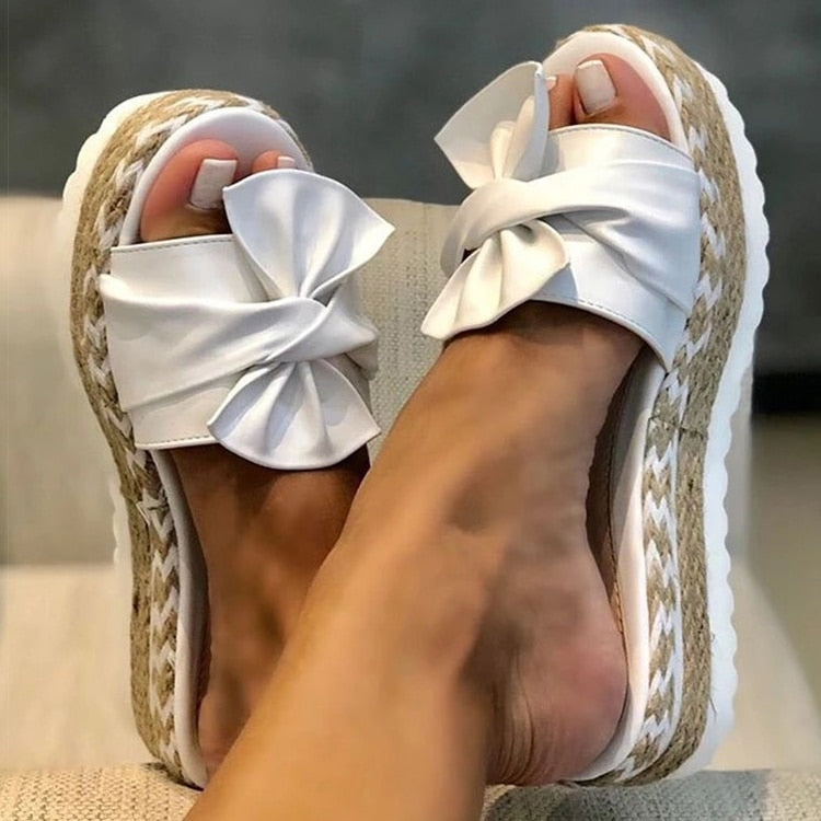 Damen Flache Sandalen Schleife Elegant - Image 6