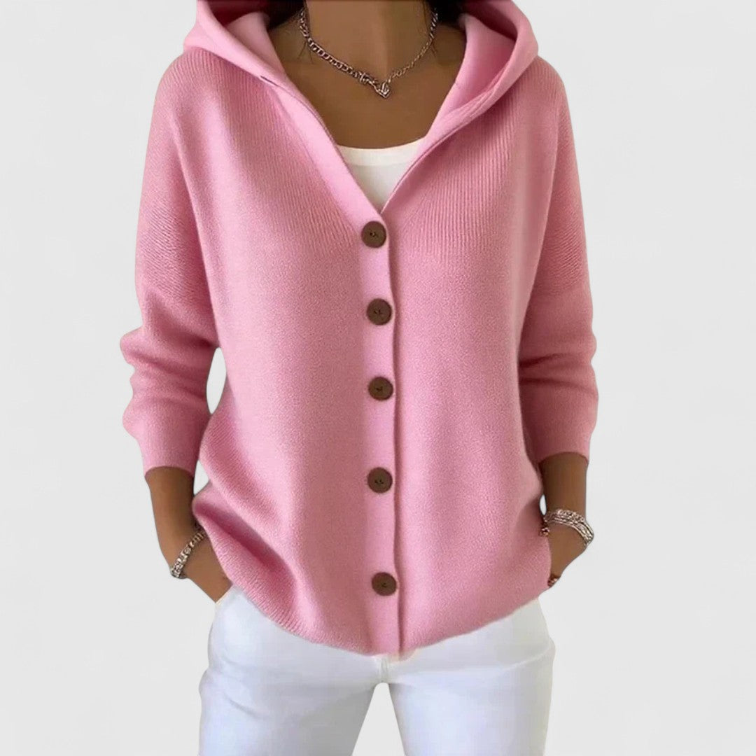 Damen Hoodie Cardigan Lange Strickjacke mit Kapuze - Image 3