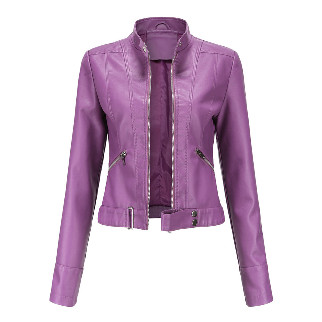 Damen Lederjacke Klassisch Figurbetont - Image 7