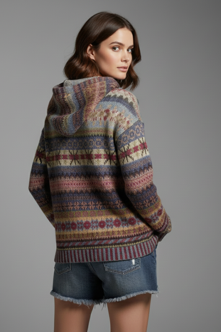 Damen Hoodie Gerippte Manschetten Kapuzenpullover - Image 4