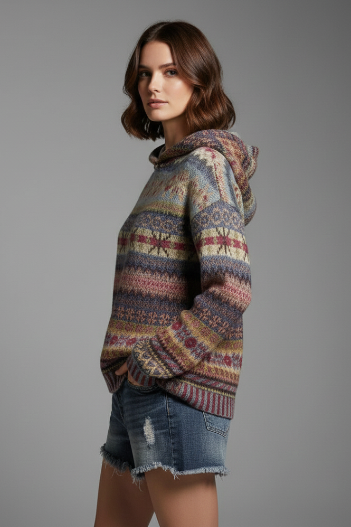 Damen Hoodie Gerippte Manschetten Kapuzenpullover - Image 5