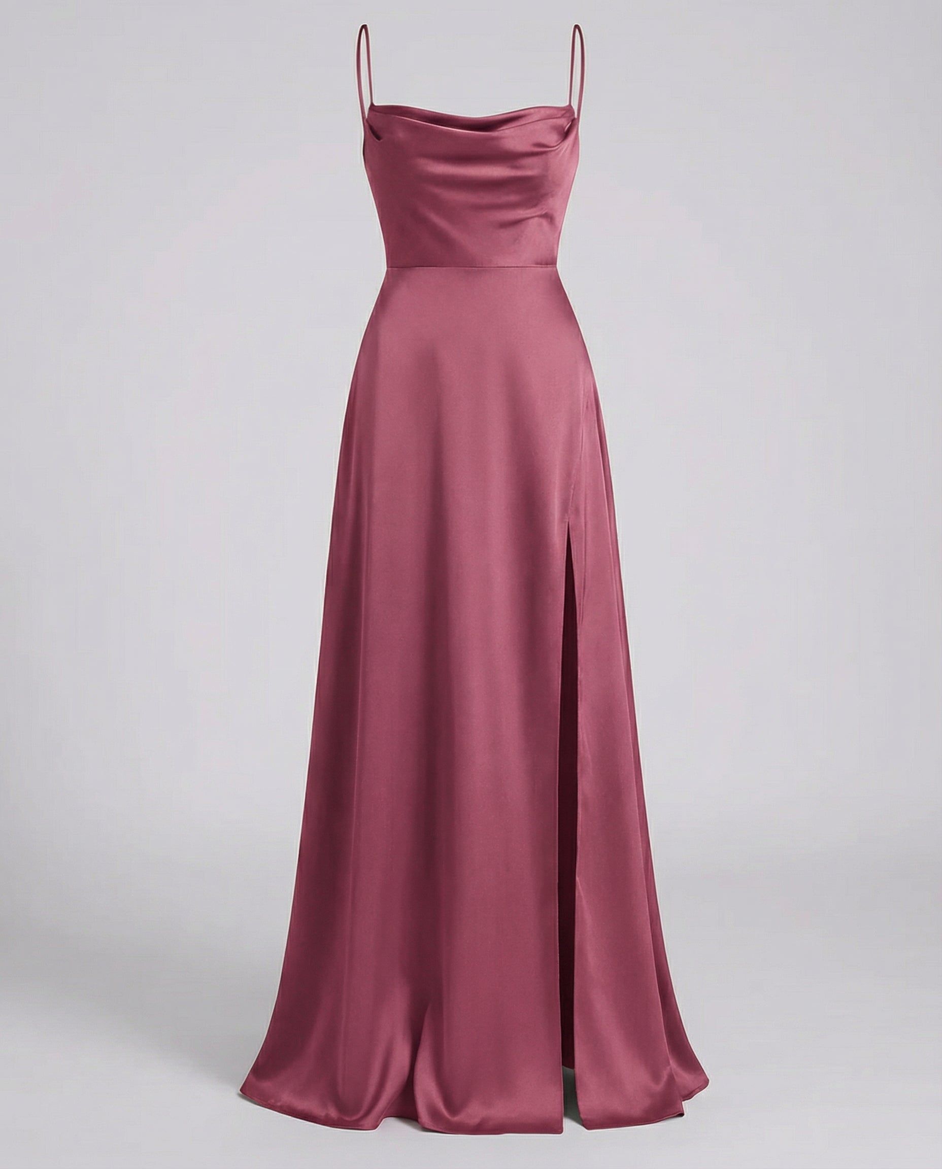 Damen Satin Wasserfallausschnitt Abend Maxikleid - Image 8