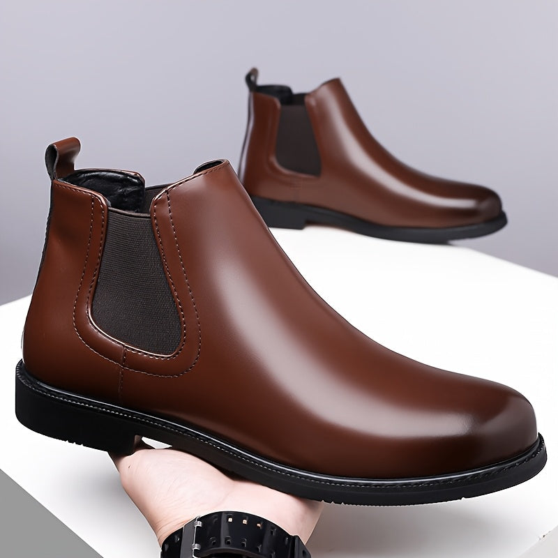 Herren Chelsea Boots Elegant Dunkelbraun Leder Schlupfstiefel - Image 9