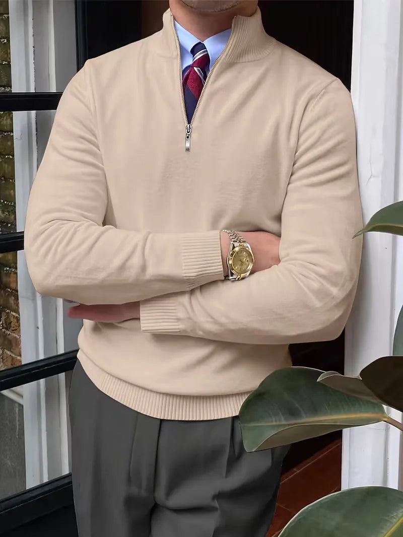 Herren Strickpullover Troyer Reißverschluss Stehkragen - Image 10
