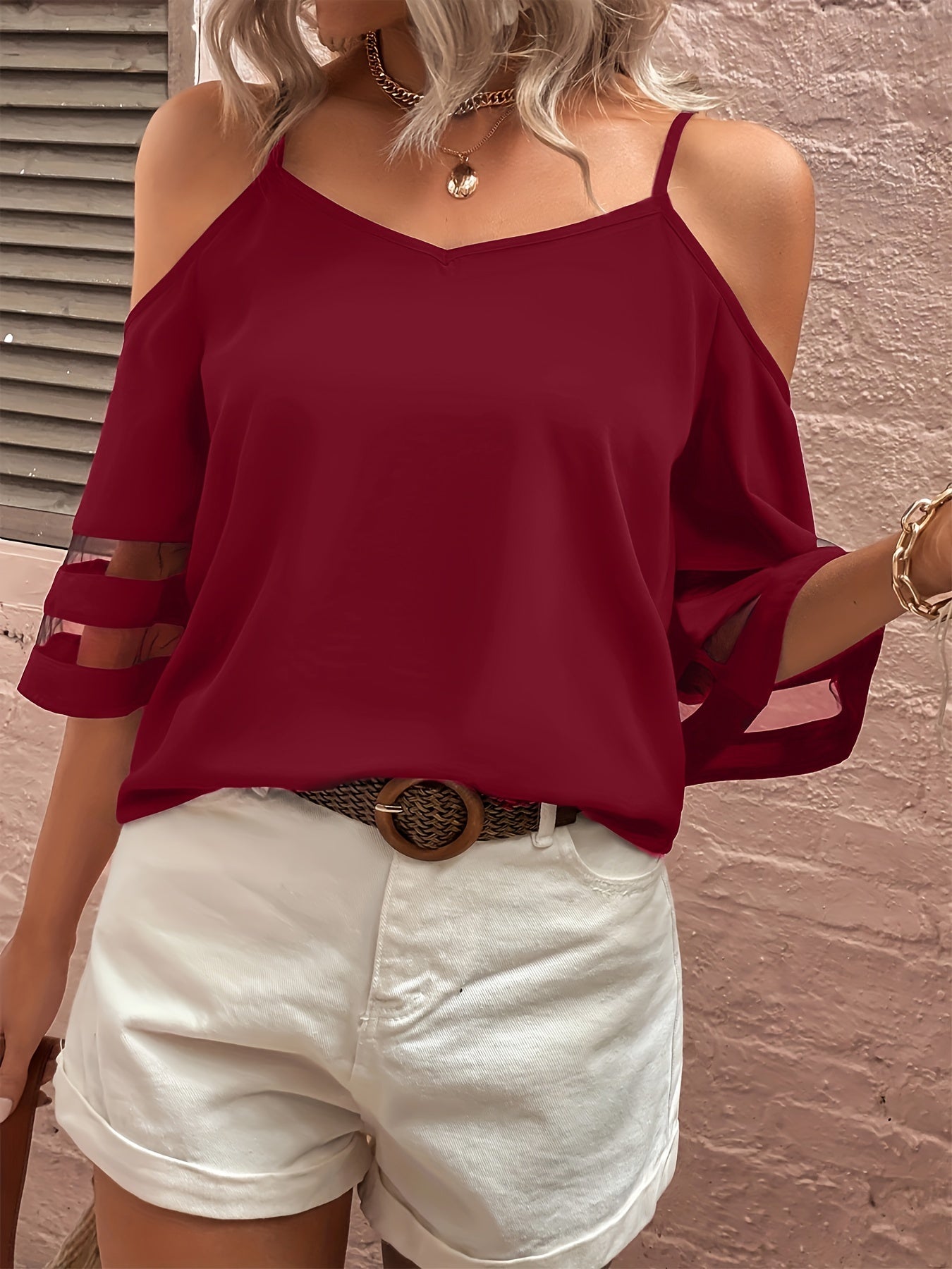 Damen Carmen Bluse Schulterfrei Sommerbluse - Image 2