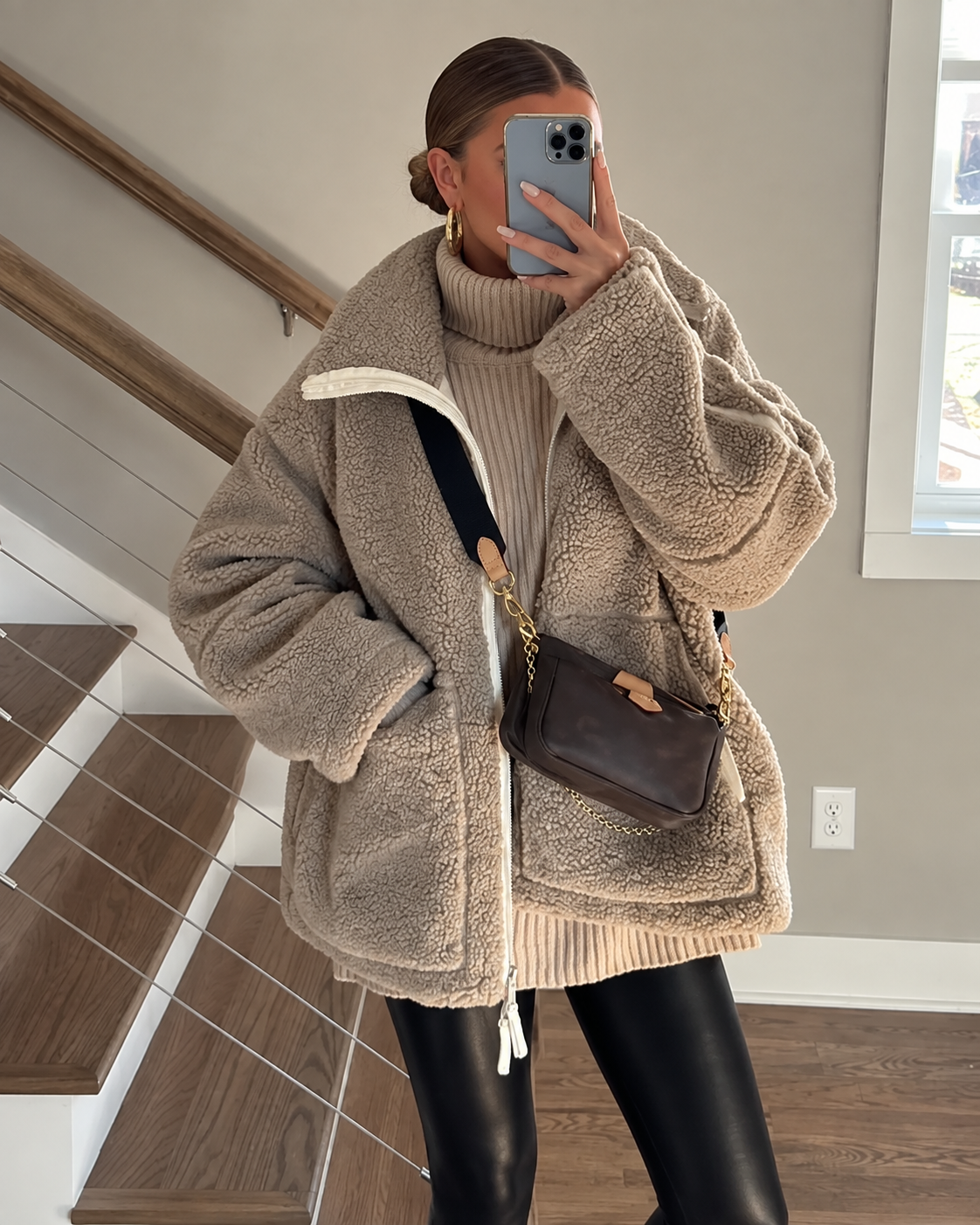 Damen Teddyjacke Warm Oversized Fleece Winterjacke - Image 2