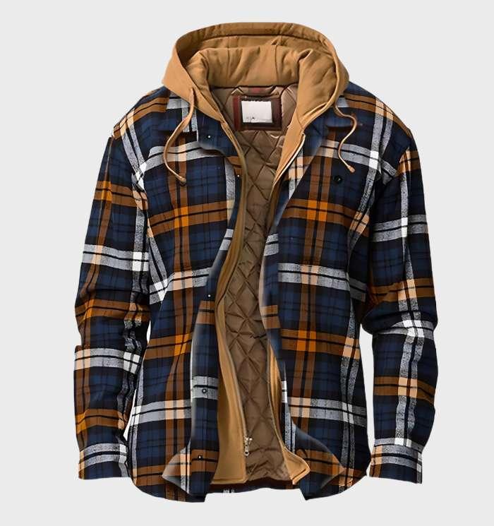 Herren Flanell Steppjacke Kariert