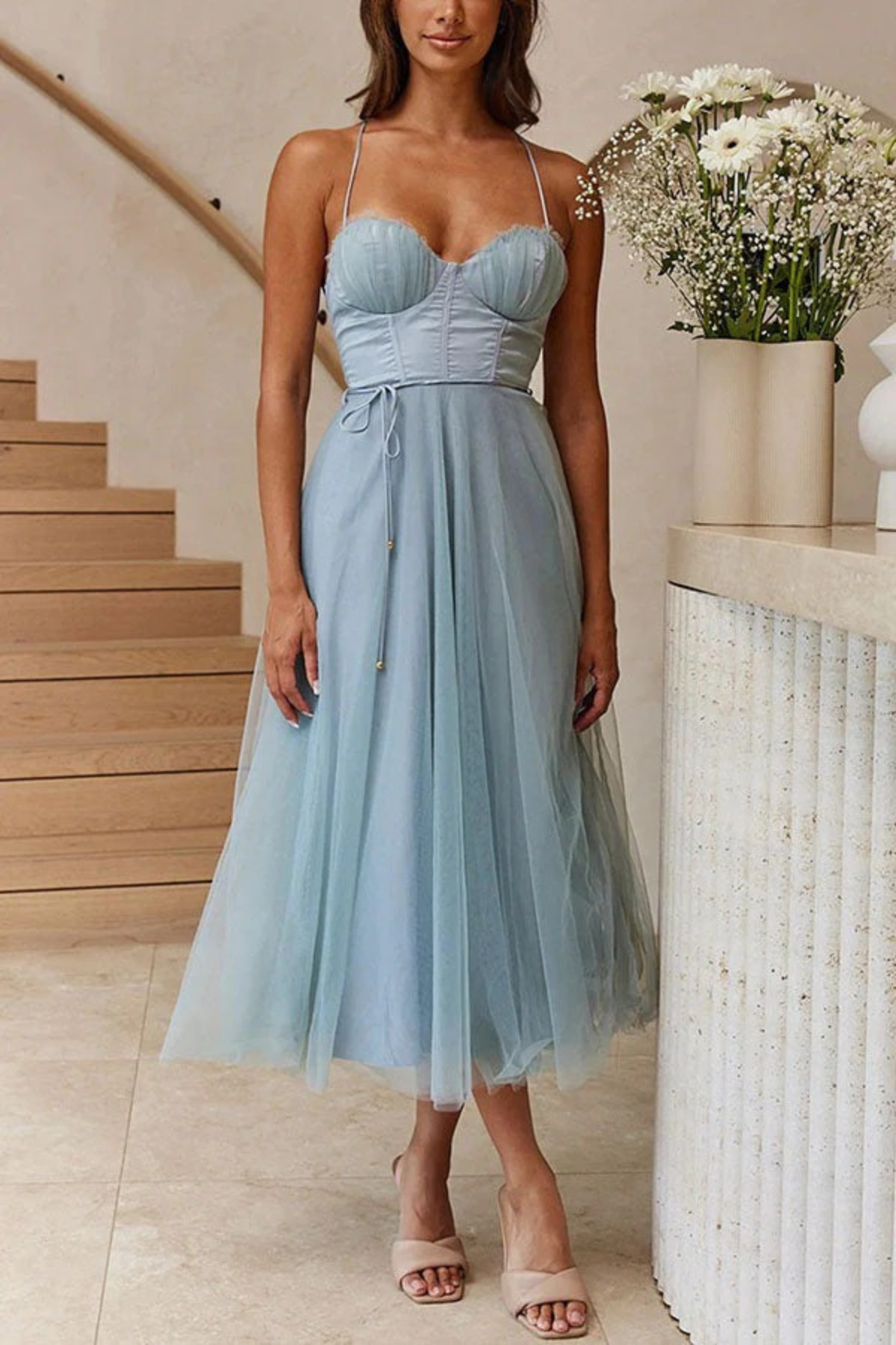 Damen fließendes Midikleid Hochzeitsgast festlich - Image 6