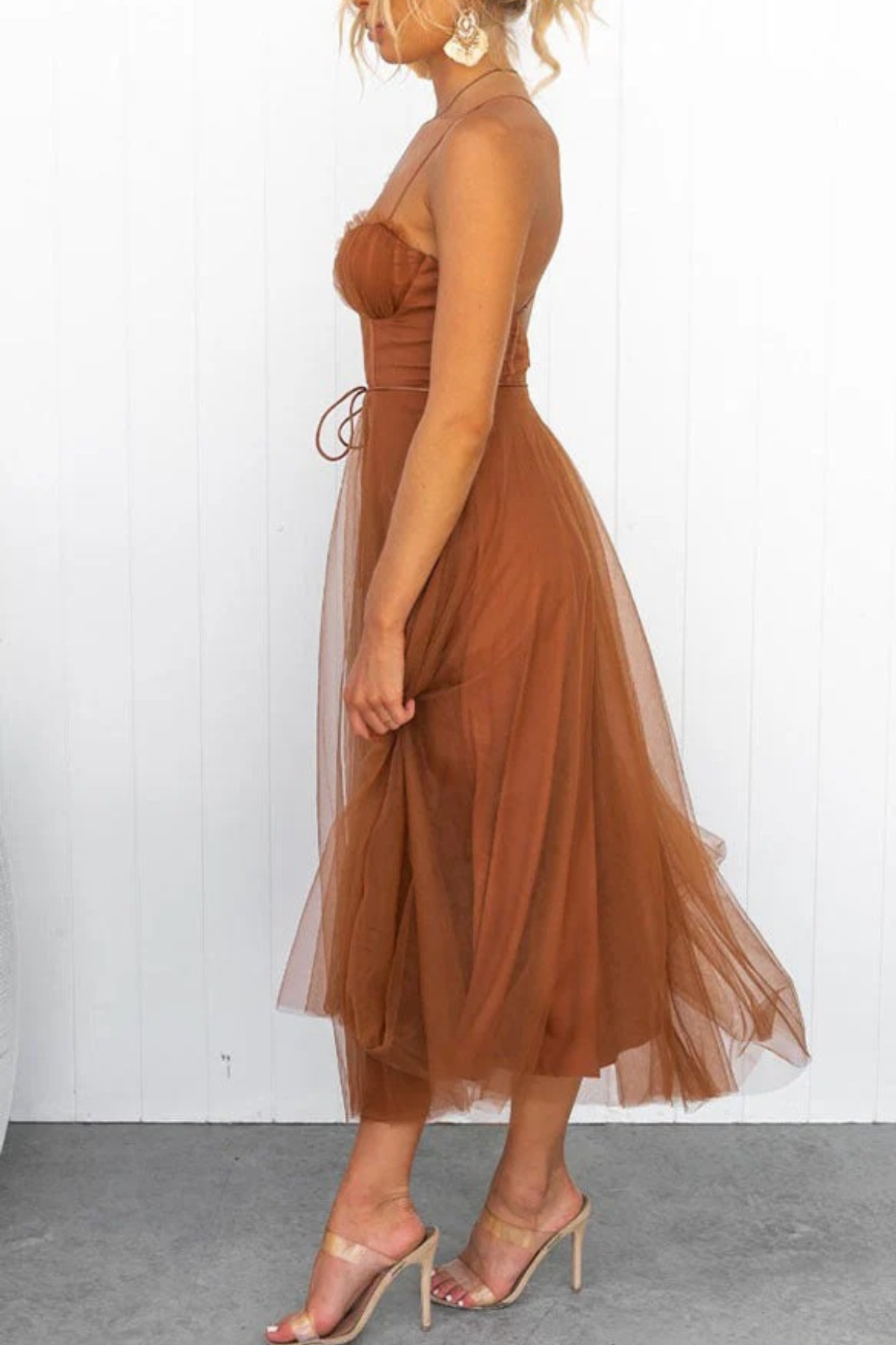 Damen fließendes Midikleid Hochzeitsgast festlich - Image 11