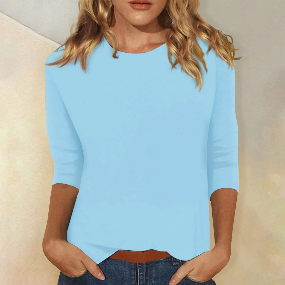 Damen Langarm T-Shirt Rundhals - Image 4