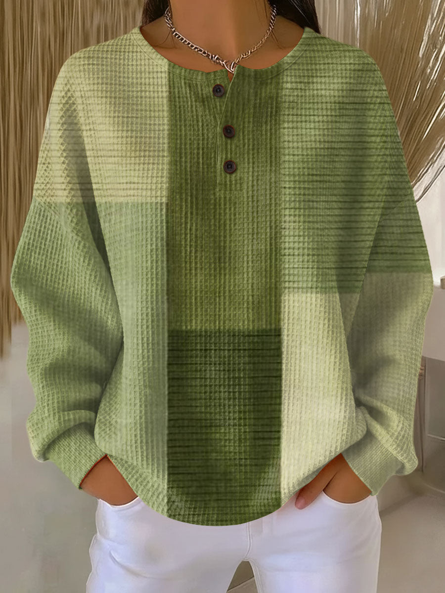Damen Waffelstrickpullover Oversize Warm Kuschelig Dick - Image 4