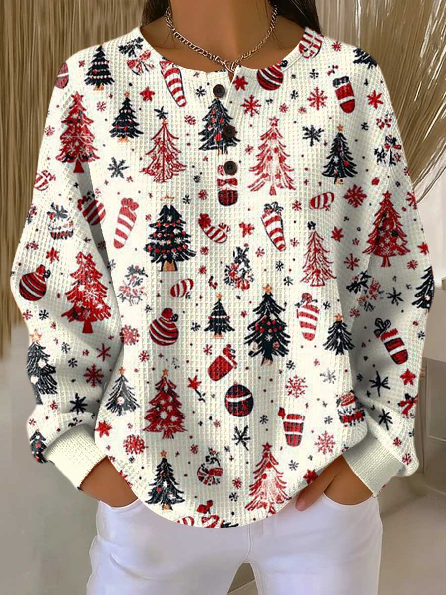 Damen Waffelstrickpullover Oversize Warm Kuschelig Dick - Image 16