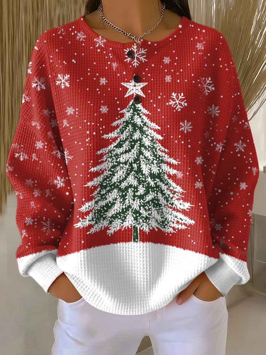 Damen Waffelstrickpullover Oversize Warm Kuschelig Dick - Image 18
