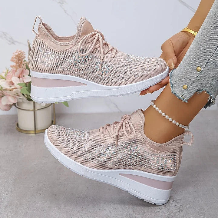 Damen Orthopädische Sneaker Strasssteinen Glitzer - Image 16