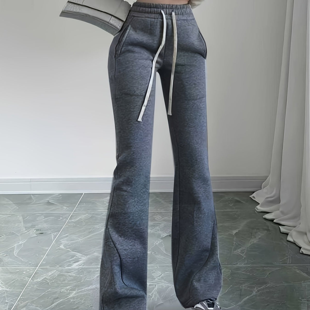 Damen Schlaghose Hoher Bund High Waist Hose - Image 7