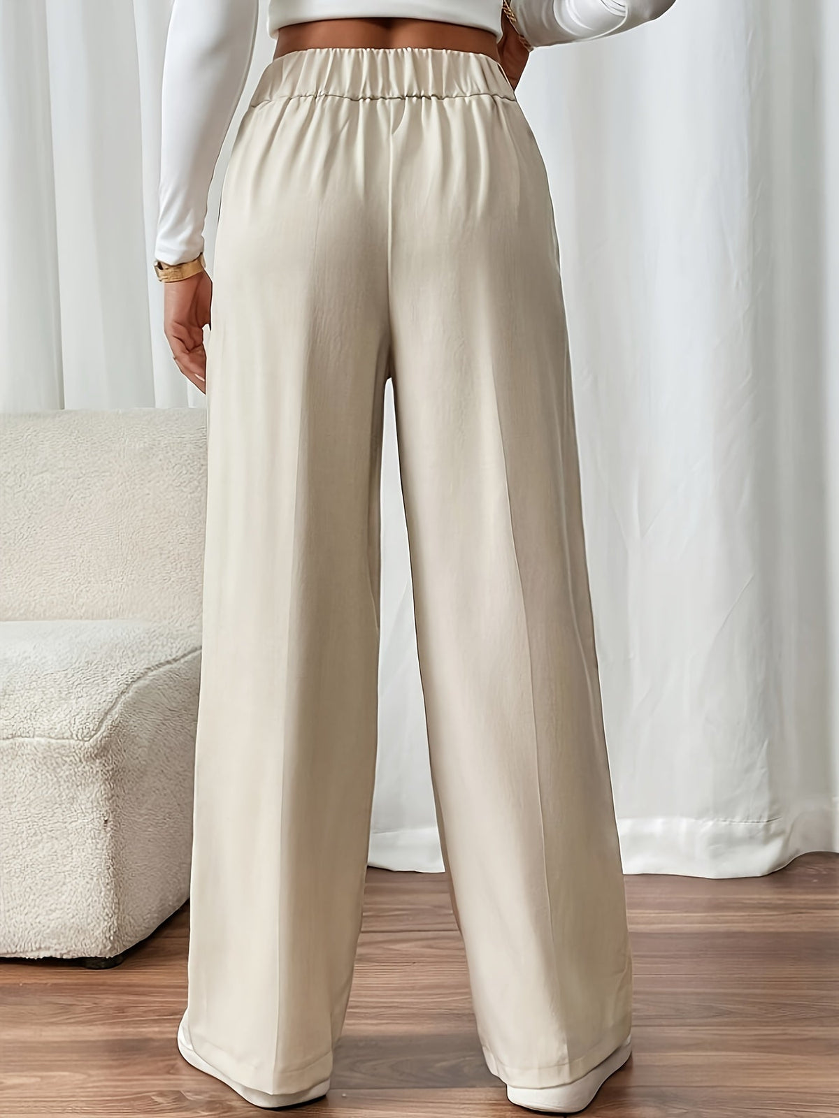 Damen Marlenehose High Waist Weites Bein - Image 2