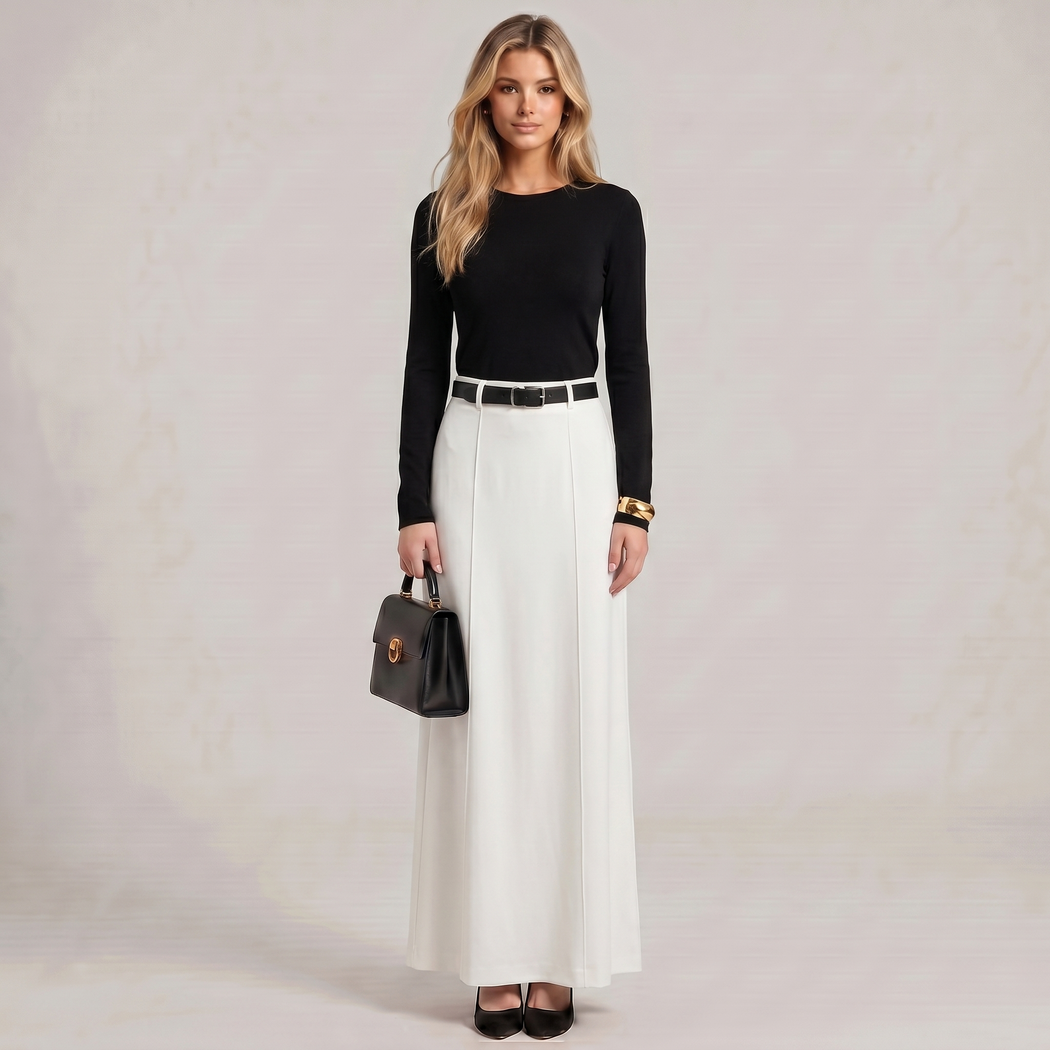 Women Flowy Wide Leg Maxi Skirt