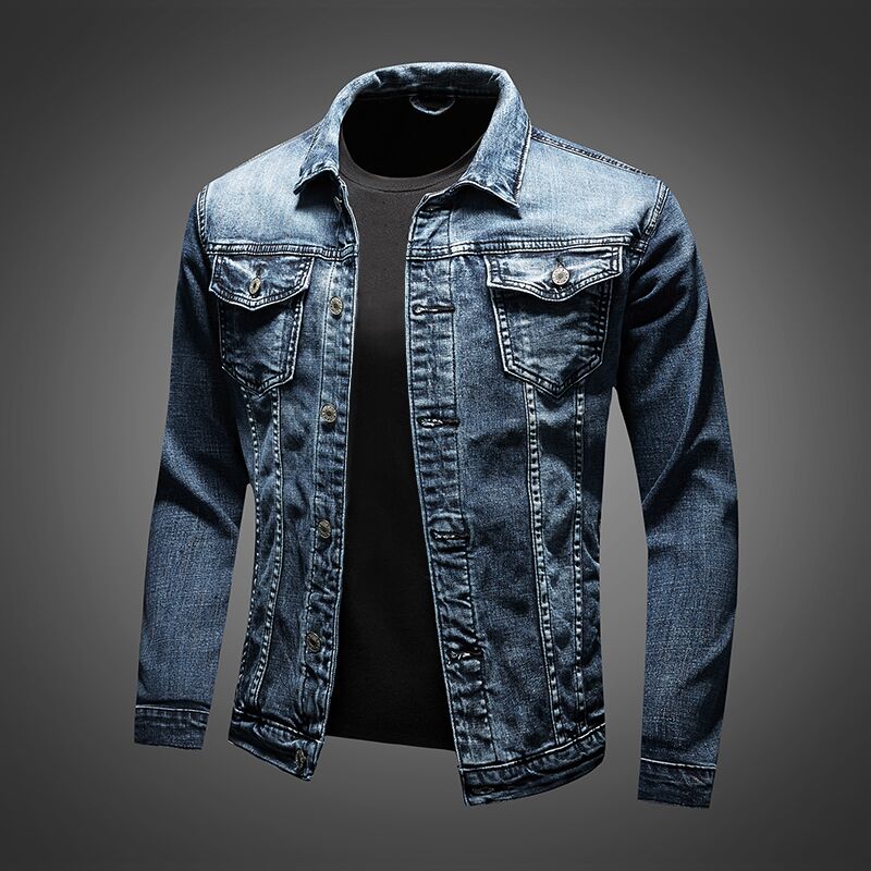 Herren Klassische Denimjacke Winter