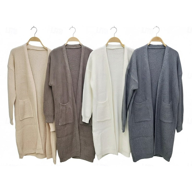 Damen Grobstrick Longstrickjacke - Image 2