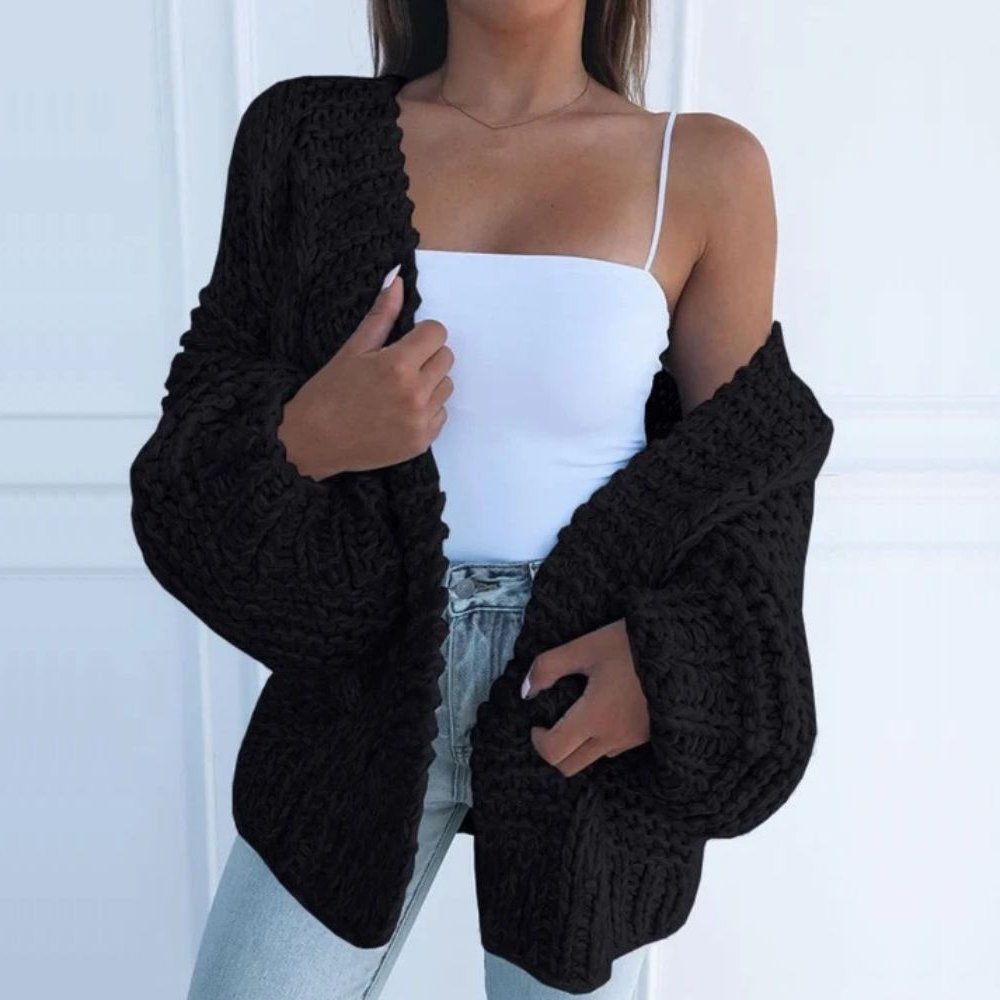 Damen Oversized Grobstrick Strickjacke - Image 5