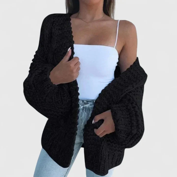 Damen Oversized Grobstrick Strickjacke