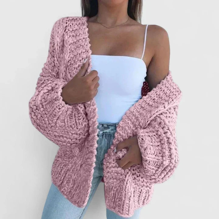 Damen Oversized Grobstrick Strickjacke - Image 3