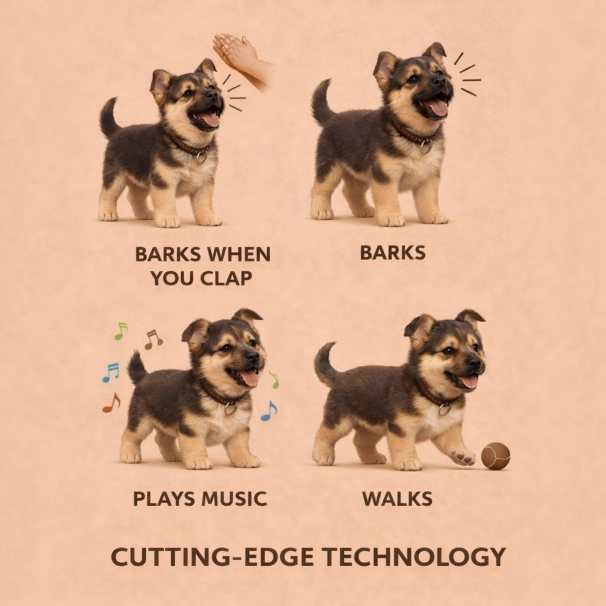 Realistisches Schäferhund Welpenspielzeug Elektronisch Laufend Bellend - Image 7