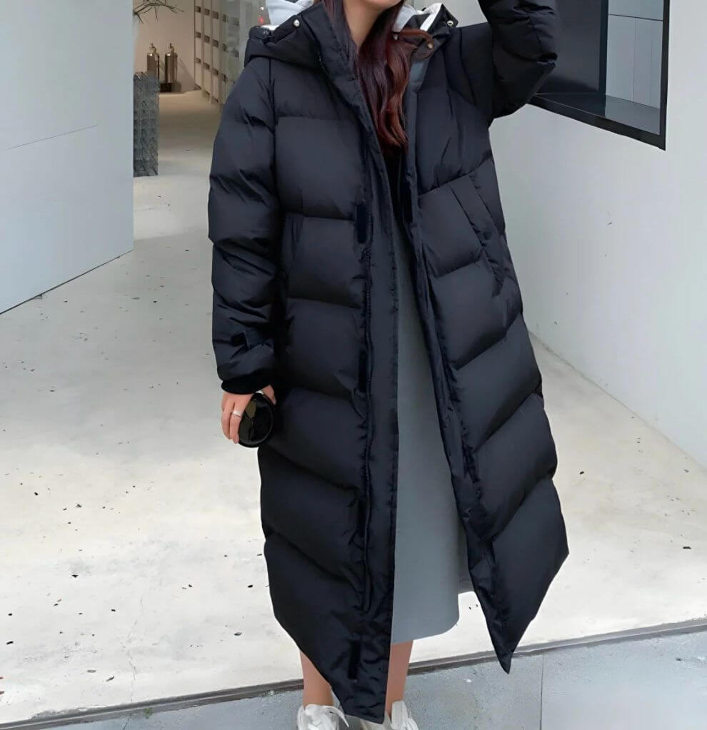 Damen Lange Pufferjacke Warm Wasserdicht Winddicht Winterjacke - Image 2