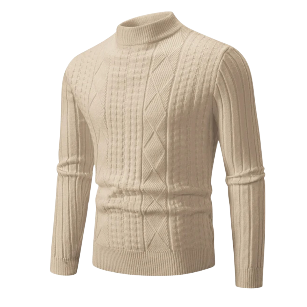 Herren Rollkragenpullover Zopfmuster Strickpullover - Image 5