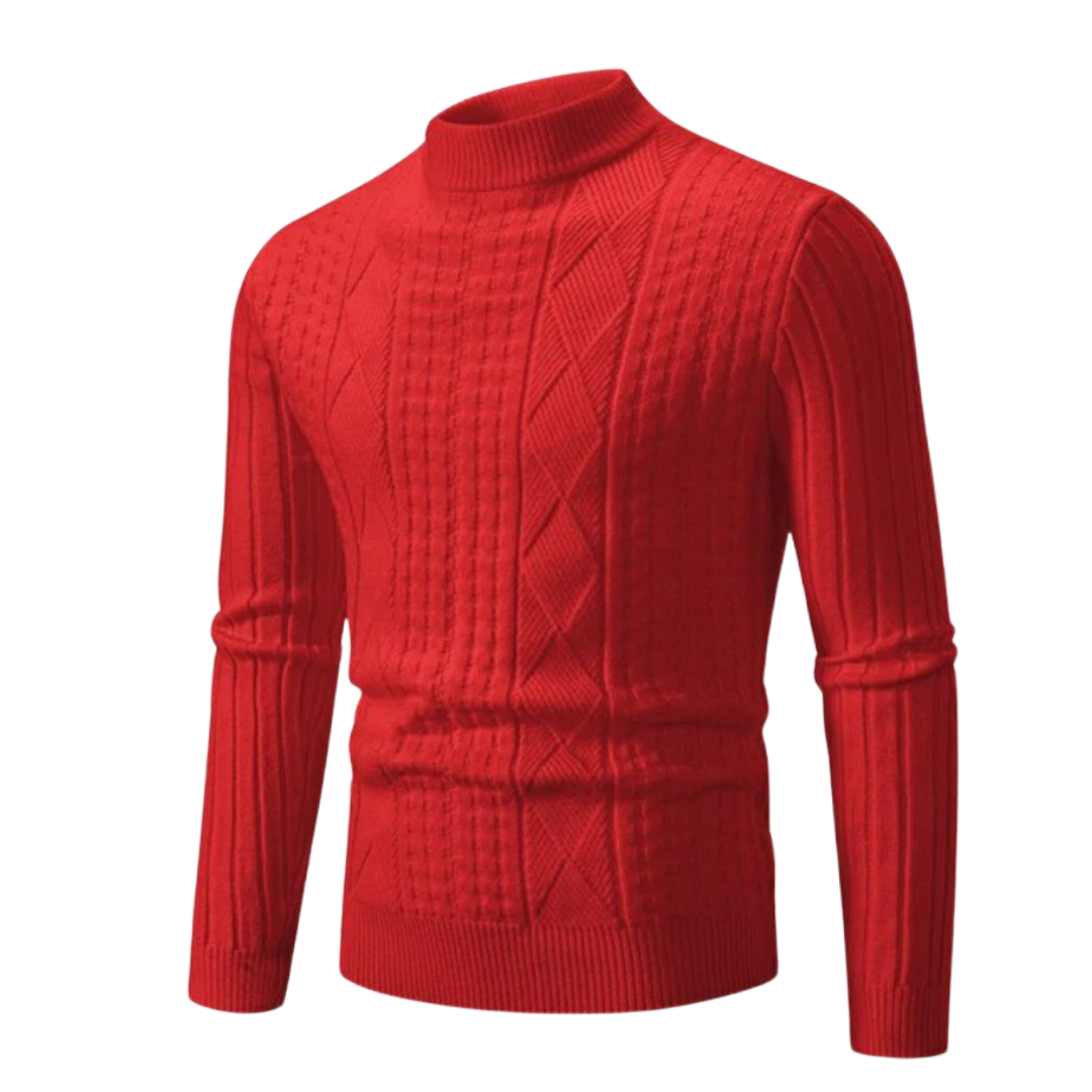 Herren Rollkragenpullover Zopfmuster Strickpullover - Image 6