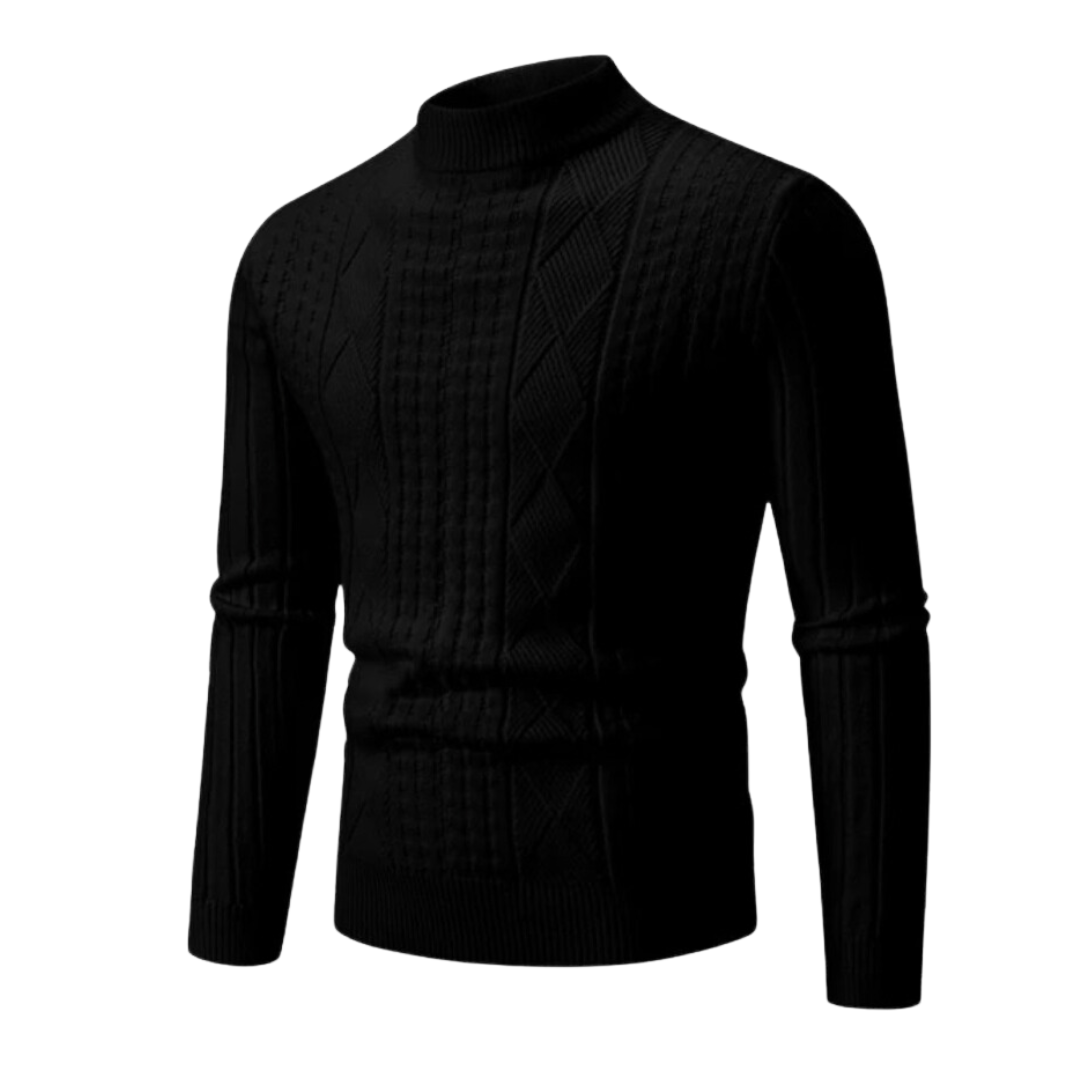 Herren Rollkragenpullover Zopfmuster Strickpullover - Image 4