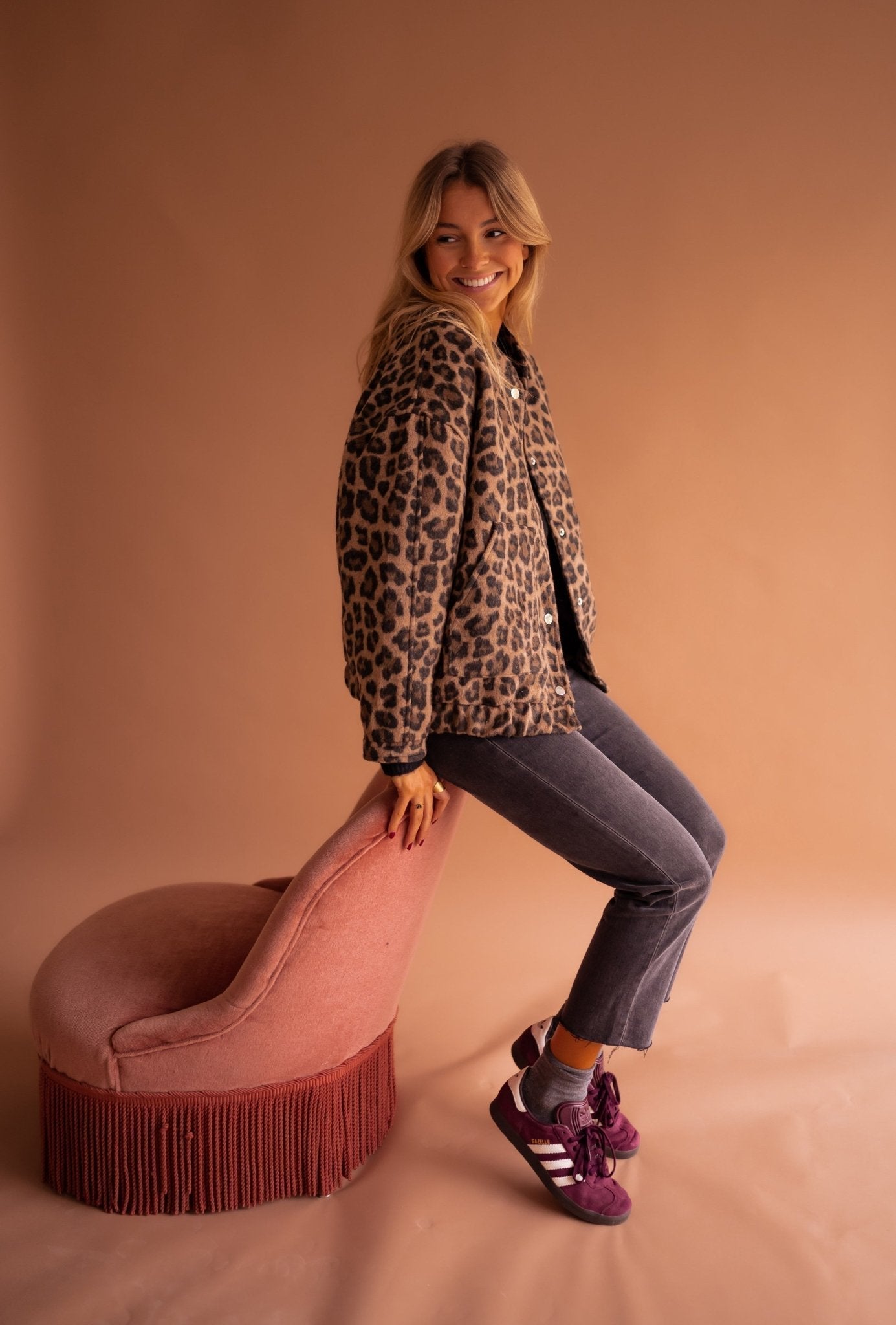 Damen Leopardenjacke Animal-Print - Image 7