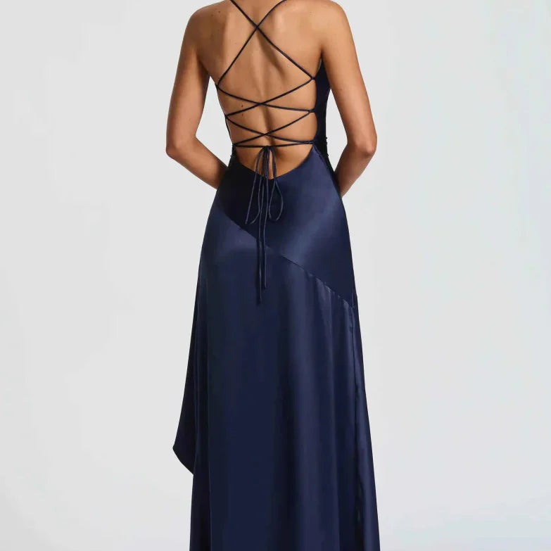 Damen Maxikleid mit Schlitz Elegant Lang - Image 7